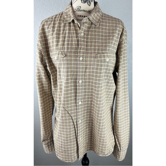 Scotch & Soda Amsterdam Blauw Men’s Tan Multi Color Check Slim fit Shirt, Large - Picture 2 of 12
